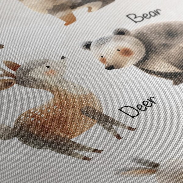 Quadro su tela – Illustrazione di animali del bosco