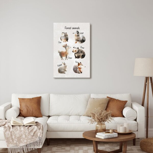 Quadro su tela – Illustrazione di animali del bosco
