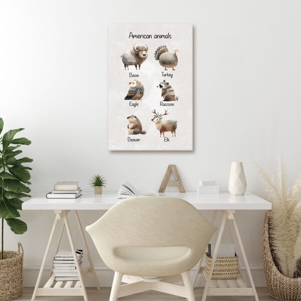 Quadro su tela – Animali americani illustrati