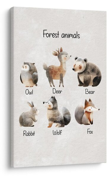 Quadro su tela – Animali del bosco in illustrazione