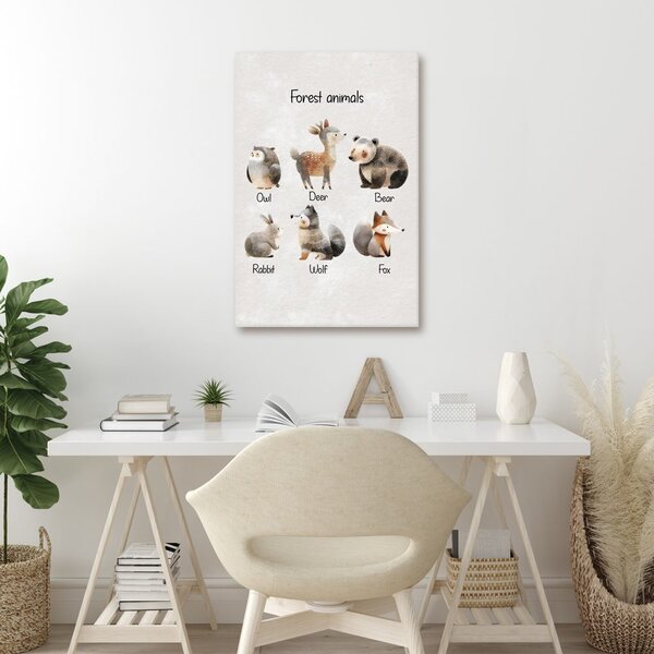 Quadro su tela – Animali del bosco in illustrazione