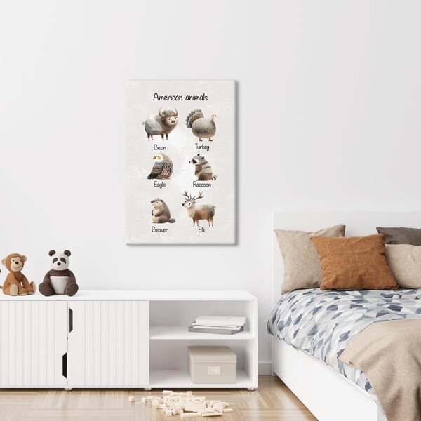 Quadro su tela – Animali americani illustrati