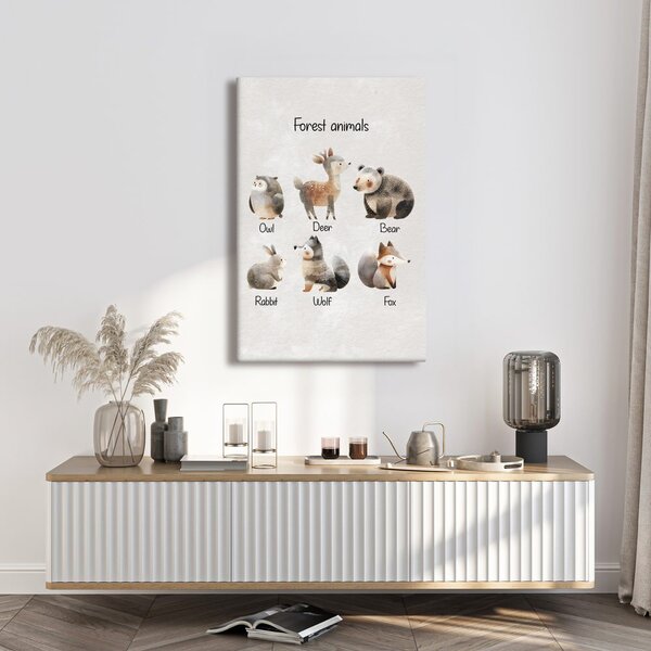 Quadro su tela – Animali del bosco in illustrazione