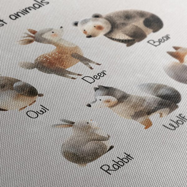 Quadro su tela – Animali del bosco in illustrazione