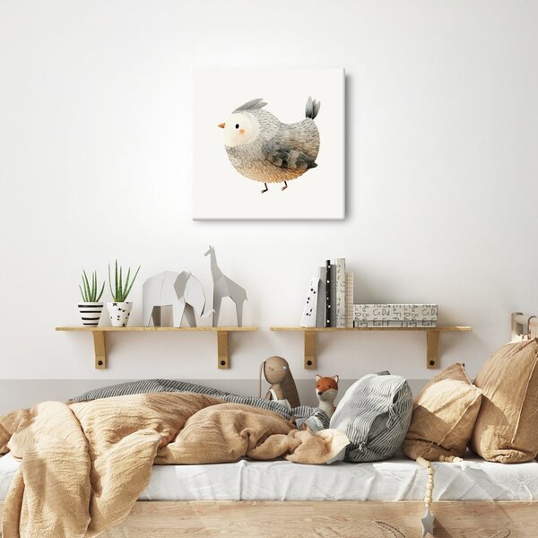 Quadro su tela – Uccello disegnato in toni delicati
