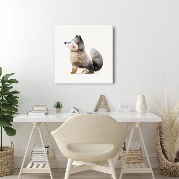 Quadro su tela – Lupo seduto nel bosco