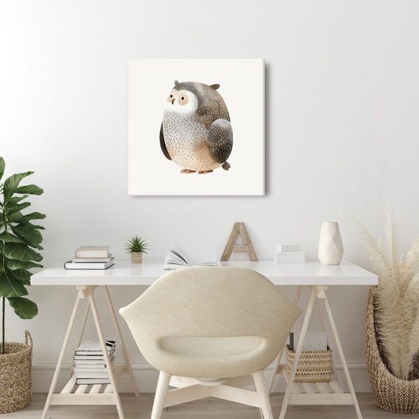 Quadro su tela – Gufo con piume delicate