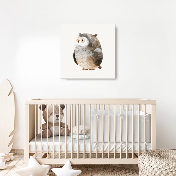 Quadro su tela – Gufo con piume delicate