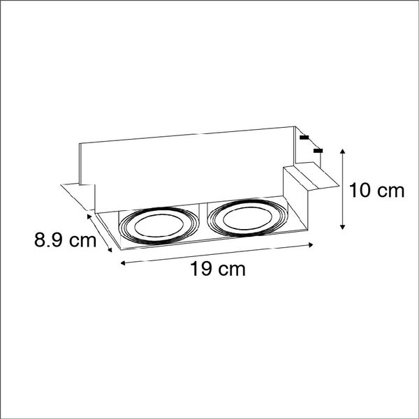 Faretto da incasso orientabile bianco senza rivestimento 2 luci - ONEON 2 Trimless