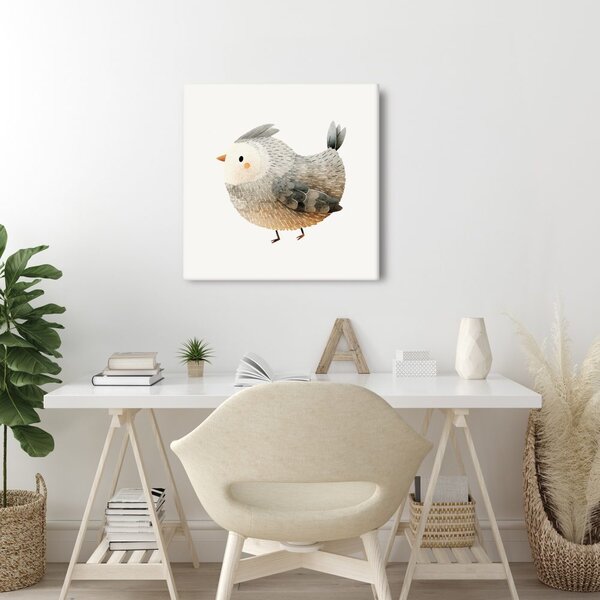 Quadro su tela – Uccello disegnato in toni delicati