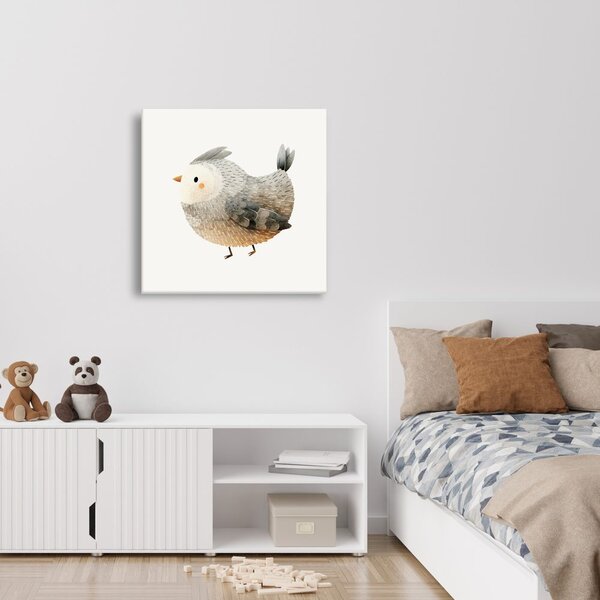 Quadro su tela – Uccello disegnato in toni delicati