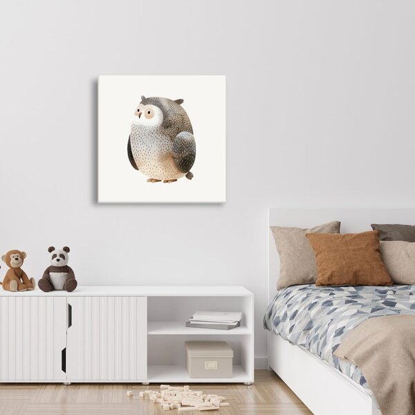 Quadro su tela – Gufo con piume delicate