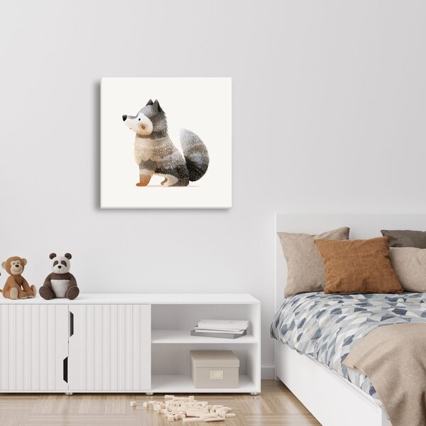 Quadro su tela – Lupo seduto nel bosco