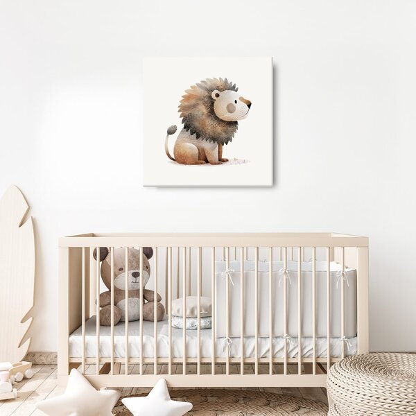 Quadro su tela – Leone seduto con criniera