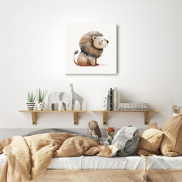 Quadro su tela – Leone seduto con criniera