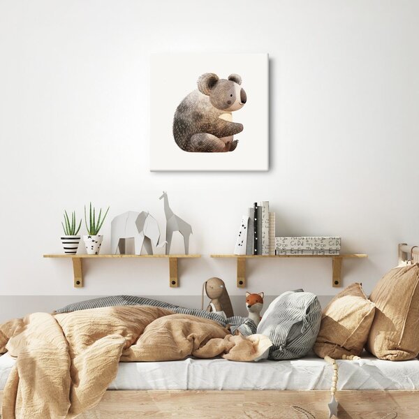 Quadro su tela – Orso meditante disegnato
