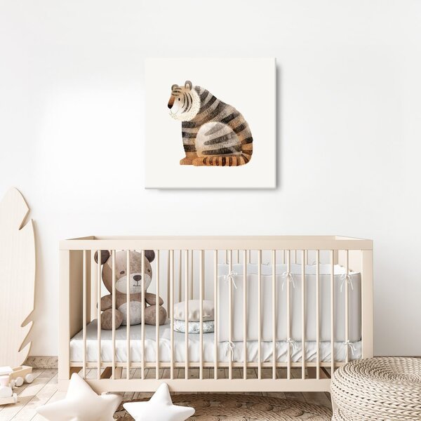 Quadro su tela – Tigrino seduto con sorriso