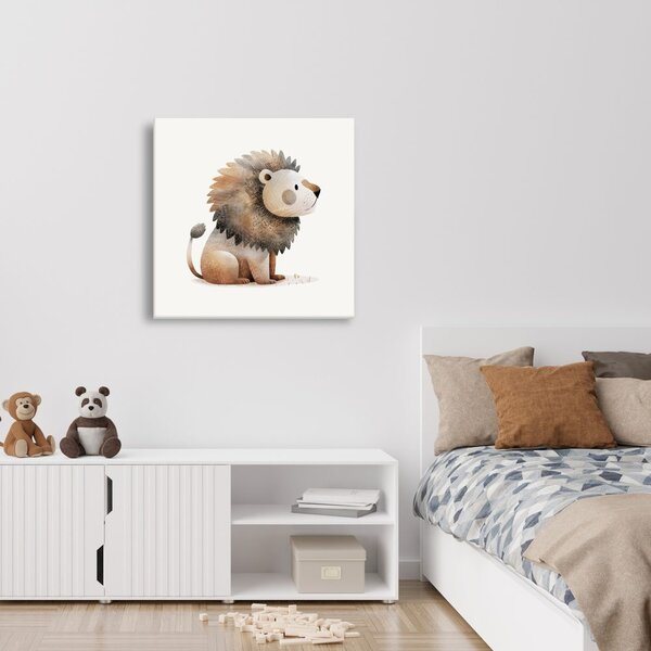 Quadro su tela – Leone seduto con criniera