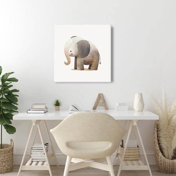 Quadro su tela – Cucciolo di elefante in toni pastello