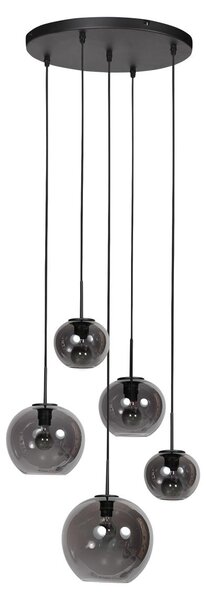 Mexlite - lampada a sospensione - HaloSwap - nero - vetro - Ø 40cm - E27 - 4281ZW