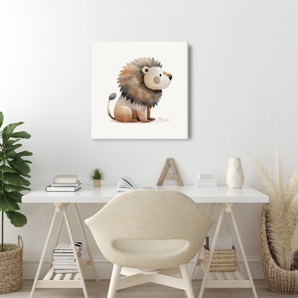 Quadro su tela – Leone seduto con criniera