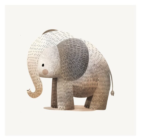 Quadro su tela – Cucciolo di elefante in toni pastello