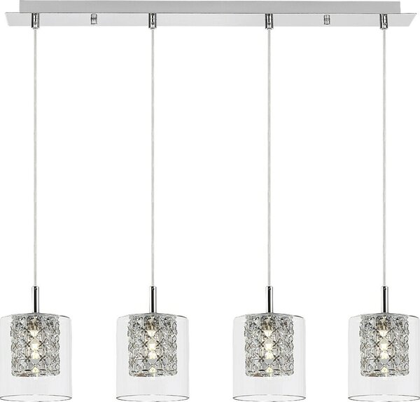 Rabalux 3116 lampada a sospensione 4 spot Duchessa, G9, argento, moderna, 72cm