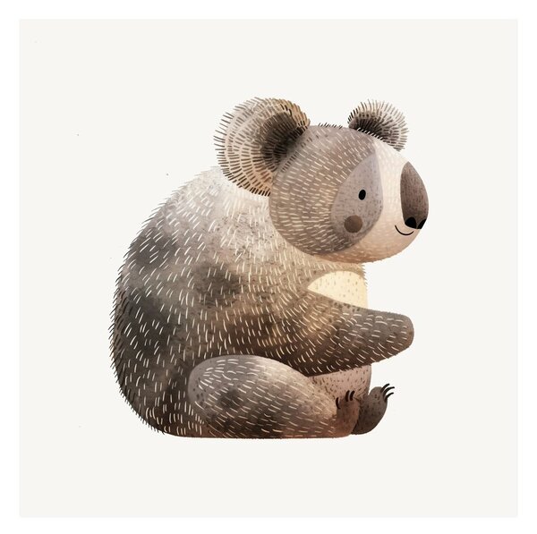 Quadro su tela – Orso meditante disegnato