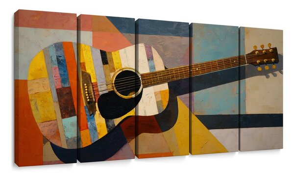 Quadri 5 pezzi – Chitarra acustica colorata