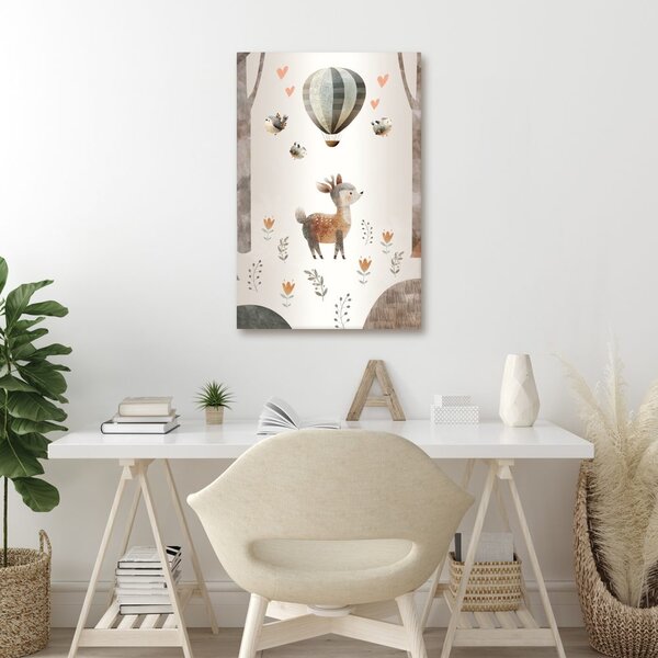 Quadro su tela – Cervo e amici della foresta