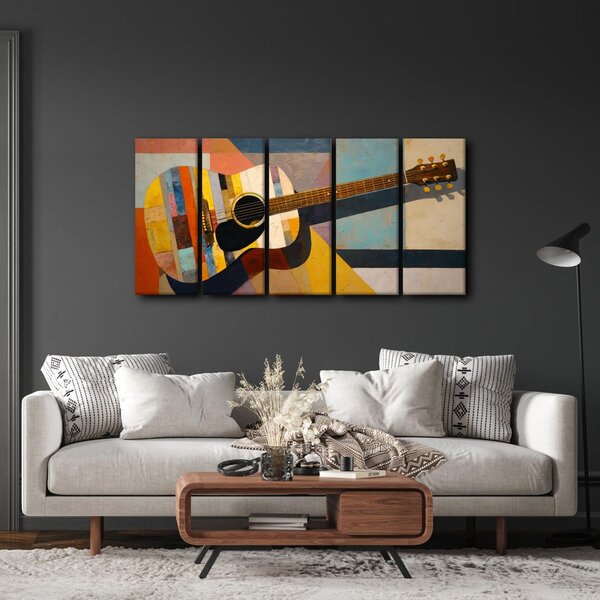Quadri 5 pezzi – Chitarra acustica colorata