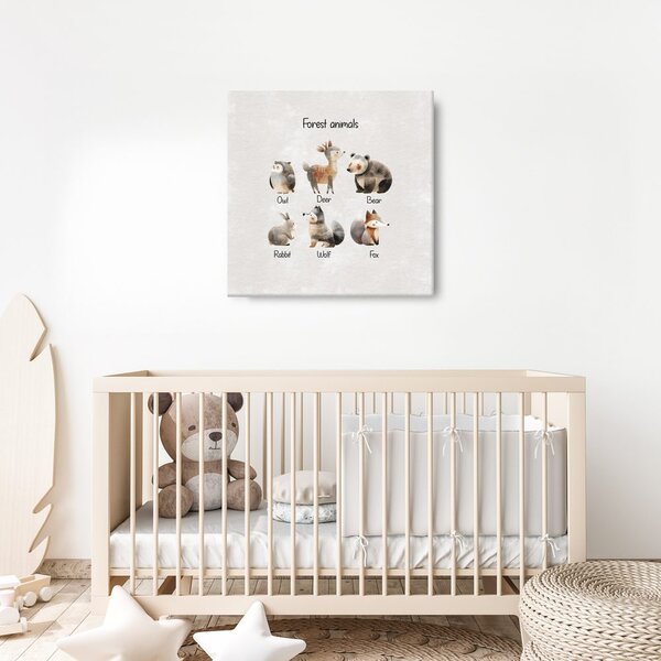 Quadro su tela – Adorabili animali del bosco