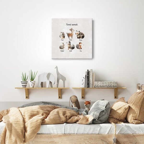Quadro su tela – Adorabili animali del bosco