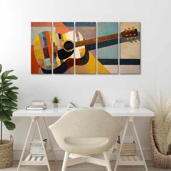 Quadri 5 pezzi – Chitarra acustica colorata