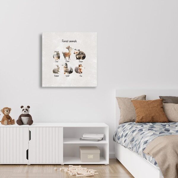 Quadro su tela – Adorabili animali del bosco