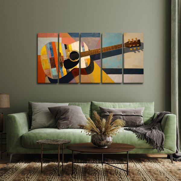 Quadri 5 pezzi – Chitarra acustica colorata