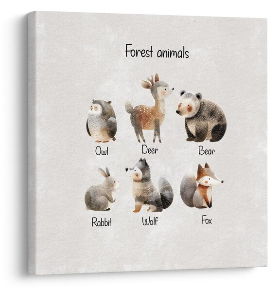 Quadro su tela – Adorabili animali del bosco