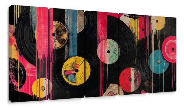Quadri 5 pezzi – Dischi in vinile retrò