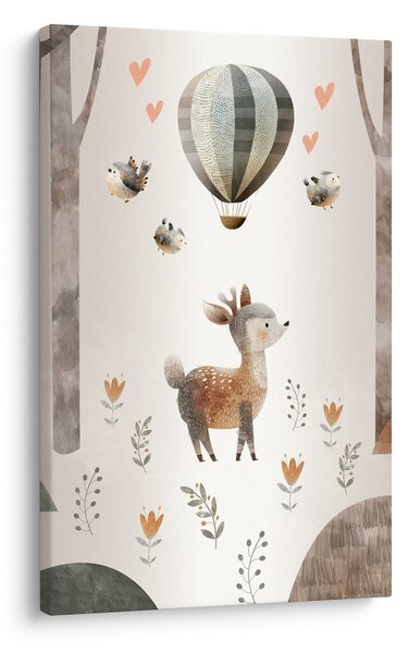 Quadro su tela – Cervo e amici della foresta