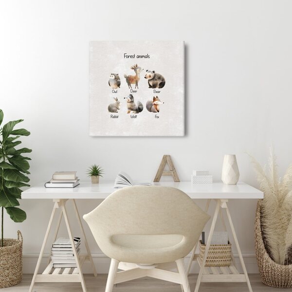 Quadro su tela – Adorabili animali del bosco