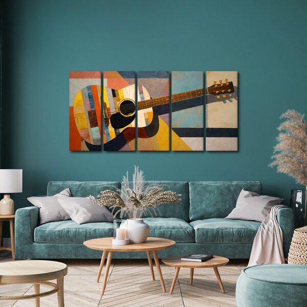 Quadri 5 pezzi – Chitarra acustica colorata