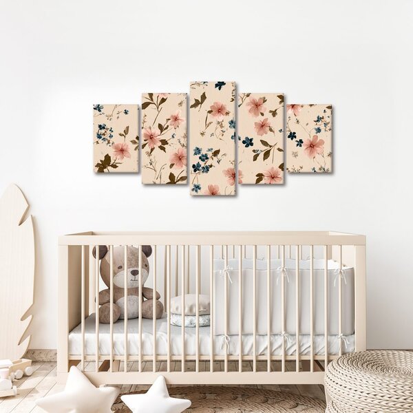 Quadri 5 pezzi – Delicate armonie floreali