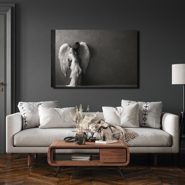 Quadro su tela – Eleganza angelica in grigio