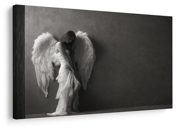 Quadro su tela – Eleganza angelica in grigio