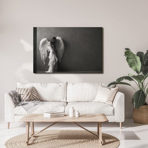 Quadro su tela – Eleganza angelica in grigio