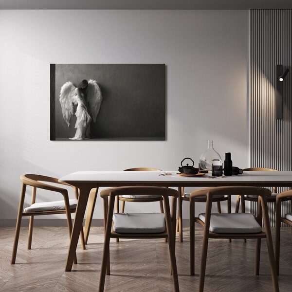 Quadro su tela – Eleganza angelica in grigio