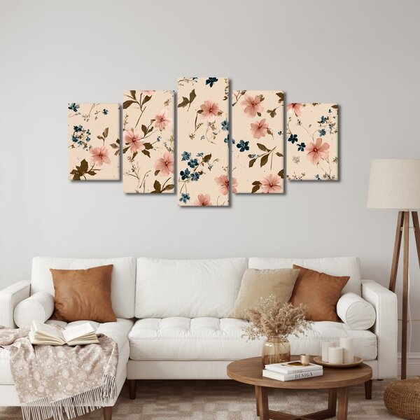 Quadri 5 pezzi – Delicate armonie floreali