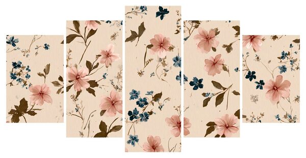 Quadri 5 pezzi – Delicate armonie floreali