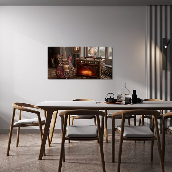 Quadro su tela – Chitarra vintage con amplificatore