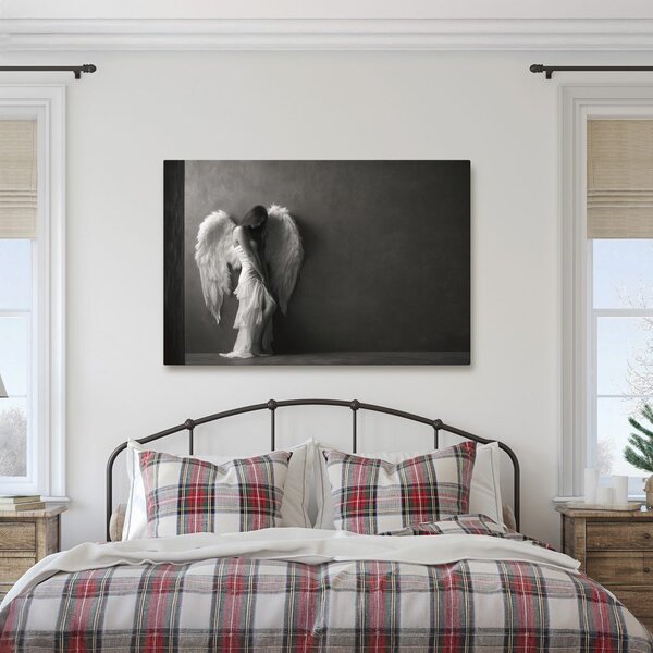 Quadro su tela – Eleganza angelica in grigio